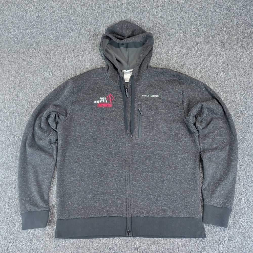 Helly Hansen Womens XL Hoodie Wool Blend Charcoal Four Mountain Sports Full Zip — photo 2